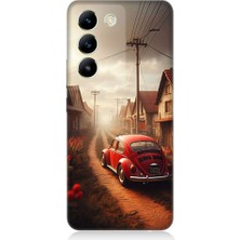 Teknomeg Vivo V30 Lite Uyumlu Köy Yolu  Desenli Silikon Kılıf