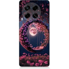 Teknomeg Tecno Camon 30 Uyumlu Ay ve Kalp  Desenli Silikon Kılıf