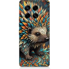 Teknomeg Tecno Camon 30 Uyumlu Renkli Kirpi  Desenli Silikon Kılıf