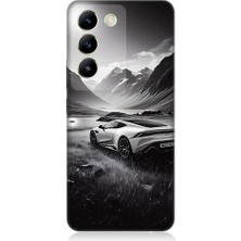 Teknomeg Vivo V30 Lite Uyumlu Dağ Yolunda Araba  Desenli Silikon Kılıf