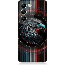 Teknomeg Vivo V30 Lite Uyumlu Kartal Baş  Desenli Silikon Kılıf