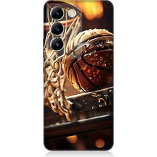 Teknomeg Vivo V30 Lite Uyumlu Uzay Iskeleti  Desenli Silikon Kılıf