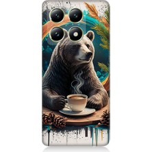 Teknomeg Xiaomi 14T Pro Uyumlu Kahve Ayısı  Desenli Silikon Kılıf