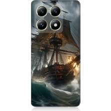 Teknomeg Xiaomi 14T Pro Uyumlu Fırtınalı Gemi  Desenli Silikon Kılıf
