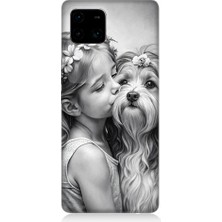 Teknomeg Vivo V30 Uyumlu Kız ve Köpek  Desenli Silikon Kılıf