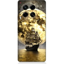 Teknomeg Tecno Camon 30 Uyumlu Ay ve Yelken  Desenli Silikon Kılıf