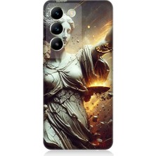 Teknomeg Vivo V30 Lite Uyumlu Adalet Heykeli  Desenli Silikon Kılıf