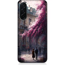 Teknomeg Samsung Galaxy A36 Uyumlu Çiçekli Sokak  Desenli Silikon Kılıf