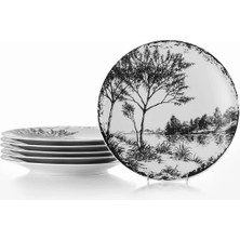 Porselen Nano Zeugma 6 Kişilik 6 Parça Pasta Takımı 885364