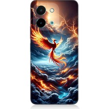 Teknomeg Vivo Y28 Uyumlu Ateşli Anka  Desenli Silikon Kılıf