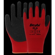 Beybi PL-9 Örme Kırmızı Siyah Nitril Eldiven