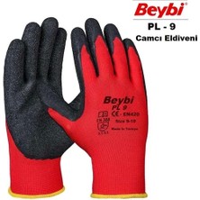 Beybi PL-9 Örme Kırmızı Siyah Nitril Eldiven
