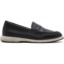 Derimod Kadın Siyah Deri Loafer 25SFD1318FT