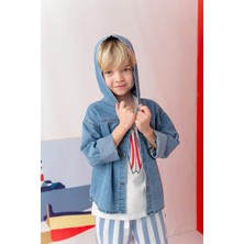 Erkek Çocuk Denım Kapşonlu Gömlek - Indigo