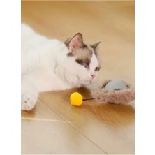 Tüylü Otomatik Hareketli Kedi Oyun Topu Interaktif 360 Derece Dönen Fare Kedi Oyuncağı