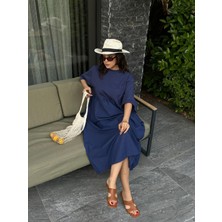 Minaaise Fayette Oversize Elbise Lacivert