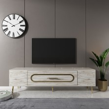 Bişkek Tv Sehpası Tv Ünitesi Efesmermer Altın