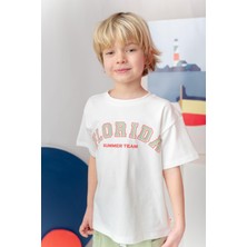 Zeyland Erkek Çocuk Florida Baskılı T-Shirt - Ekru
