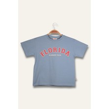 Erkek Çocuk Florida Baskılı T-Shirt - Mavi