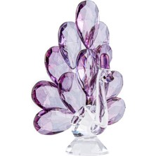 Es Dekor Küçük Tavus Kuşu Mor Renk Cam Biblo Dekoratif Ev Dekorasyon 1 Adet