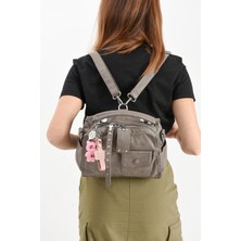 Suni Deri Omuz Çantası Gri (Model: 571-13-17E)