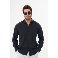 Catto Peak Erkek PAMUK Nefes Alan Teri Emen Nakışlı Regular Gömlek