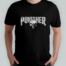 Pixxa The Punisher Unisex %100 Pamuklu Bisiklet Yaka T-Shirt Model 1