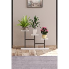 Metal Iskeletli Saksılık Çiçek Rafı Aksesuar ve Bitki Rafı ve Stand