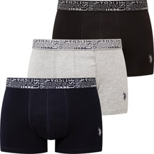 U.s. Polo Assn. Erkek Siyah - Lacivert - Gri Melanj 3 Lü Boxer