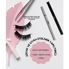 Seburam Collection 2 Kalemli Şeffaf & Siyah Eyeliner Yapıştırıcılı 7'li Takma Kirpik Set