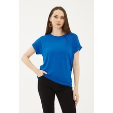 Fashion Friends Streç Regular Fit Yuvarlak Yaka Bluz Bayan Bluz 25Y0194K1