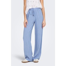 Only  Onlsolvi Regular Fit Normal Bel Geniş Paça Keten Karışımlı Pantolon Bayan Pantolon 15338692