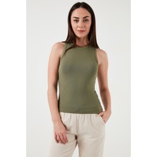 Fashion Friends Slim Fit Halter Yaka Fitilli Atlet Bayan Atlet 25Y0479K1