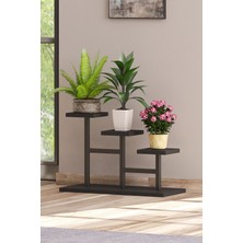 Metal Iskeletli Saksılık Çiçek Rafı Aksesuar ve Bitki Rafı ve Stand