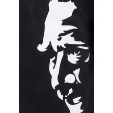 Kız Çocuk Atatürk Siluet Baskılı Siyah Tshirt