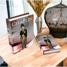 Ahşap Kutu Charlie Chaplin 2'li Set Ofis Hobi Hediyelik Dekoratif Kitap 32X24X8CM-26X18X6CM