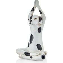Yoga Dog 11,3X8,5X19,8CM Dekoratif Köpek Dalmaçyalı Oturmuş Polyresin Heykel Kalıp El Boyama 1 Adet