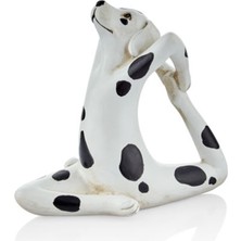 Yoga Dog 17X8,5X15,5CM Dekoratif Köpek Dalmaçyalı Oturmuş Polyresin Heykel Kalıp El Boya 1 Adet
