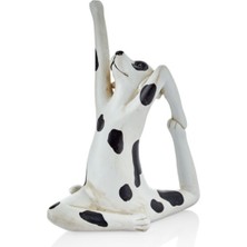 Yoga Dog 14,6X8,5X20,5CM Dekoratif Köpek Dalmaçyalı Oturmuş Polyresin Heykel Kalıp El Boyama 1 Adet