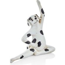 Yoga Dog 20,2X7,2X20CM Dekoratif Köpek Dalmaçyalı Oturmuş Polyresin Heykel Kalıp El Boyama 1 Adet
