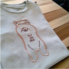 Ayıcık Nakışlı Yeşil T-Shirt
