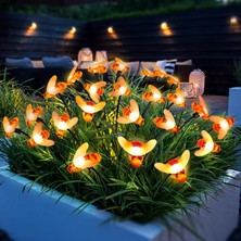 2 Adet 6lı Bal Arısı Solar Güneş Enerjili Bahçe ve Saksı Dekoratif Aydınlatma 7 Modlu