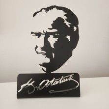 Metal Masaüstü Atatürk Büstü | 18 x 27  cm  | Siyah & Gold Renk Seçenekli