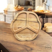 Moxo Creative Üç Bölmeli Ahşap Sunumluk/çerezlik