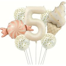 Retro Dondurma Şeker 5 Yaş Folyo Balon Set