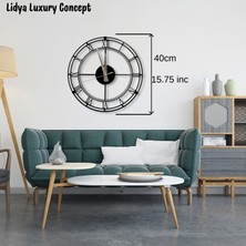 Şık ve Modern Siyah Metal Duvar Saati 40  cm  – Sessiz Mekanizma