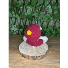 Amigurumi Bordo Tulumlu Sevimli Ayıcık Oyun & Uyku Arkadaşı