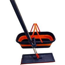 Katlanabilir ve Tekerlekli Mop SETI.130 cm Uzun Saplı, Yedek Mop Başlıklı, Kendinden Sıkmalı Mop Set