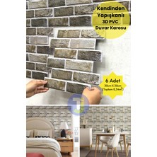 Technojet 30X30CM 3D Kendinden Yapışkanlı Duvar Kağıdı Kaplama Dekorasyon Mutfak 6lı Paket 0,54M2