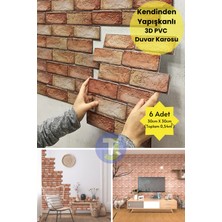 Technojet 30X30CM 3D Kendinden Yapışkanlı Duvar Kağıdı Kaplama Dekorasyon Mutfak 6lı Paket 0,54M2